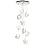 Riza Round Multi Light Pendant - White / Opal
