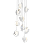 Riza Round Multi Light Pendant - White / Opal
