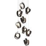 Riza Round Multi Light Pendant - Bronze / Opal