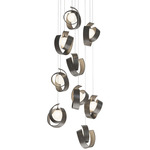Riza Round Multi Light Pendant - Dark Smoke / Opal