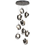 Riza Round Multi Light Pendant - Oil Rubbed Bronze / Opal