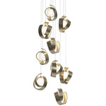Riza Round Multi Light Pendant - Soft Gold / Opal