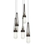 Link Round Multi Light Pendant - Oil Rubbed Bronze / Clear Bubble