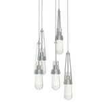 Link Round Multi Light Pendant - Vintage Platinum / Clear Bubble