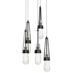 Link Round Multi Light Pendant - Ink / Clear Bubble