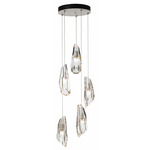 Luma Round Multi Light Pendant - White / Crystal