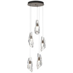 Luma Round Multi Light Pendant - Bronze / Crystal