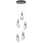 Luma Round Multi Light Pendant - Dark Smoke / Crystal