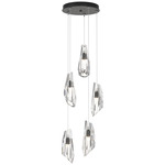 Luma Round Multi Light Pendant - Black / Crystal