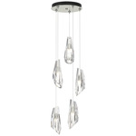 Luma Round Multi Light Pendant - Sterling / Crystal
