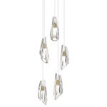 Luma Round Multi Light Pendant - Modern Brass / Crystal