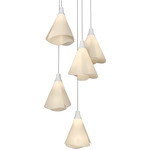 Mobius Round Multi Light Pendant - White / Spun Frost