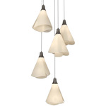 Mobius Round Multi Light Pendant - Dark Smoke / Spun Frost