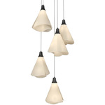 Mobius Round Multi Light Pendant - Black / Spun Frost
