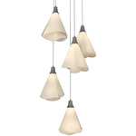 Mobius Round Multi Light Pendant - Natural Iron / Spun Frost