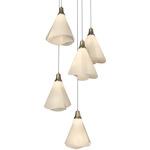 Mobius Round Multi Light Pendant - Soft Gold / Spun Frost