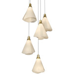 Mobius Round Multi Light Pendant - Modern Brass / Spun Frost