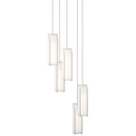 Exos 5 Light Multi Light Pendant - White / Opal