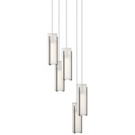 Exos 5 Light Multi Light Pendant - Dark Smoke / Opal