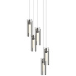 Exos 5 Light Multi Light Pendant - Dark Smoke / Clear