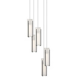 Exos 5 Light Multi Light Pendant - Black / Opal