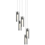 Exos 5 Light Multi Light Pendant - Black / Clear