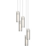 Exos 5 Light Multi Light Pendant - Natural Iron / Opal