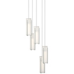 Exos 5 Light Multi Light Pendant - Vintage Platinum / Opal