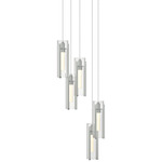Exos 5 Light Multi Light Pendant - Vintage Platinum / Clear