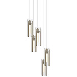 Exos 5 Light Multi Light Pendant - Soft Gold / Clear
