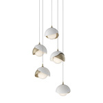 Brooklyn Multi Light Pendant - White Outer Shade / Soft Gold Inner Shade