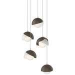 Brooklyn Multi Light Pendant - White / Bronze