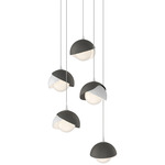 Brooklyn Multi Light Pendant - White / Natural Iron