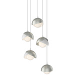 Brooklyn Multi Light Pendant - White / Sterling