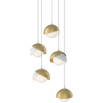 Brooklyn Multi Light Pendant - White / Modern Brass