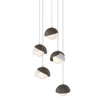 Brooklyn Multi Light Pendant - Bronze Outer Shade / White Inner Shade