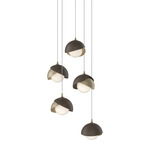 Brooklyn Multi Light Pendant - Bronze Outer Shade / Soft Gold Inner Shade