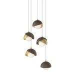 Brooklyn Multi Light Pendant - Bronze Outer Shade / Modern Brass Inner Shade