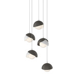 Brooklyn Multi Light Pendant - Dark Smoke Outer Shade / White Inner Shade