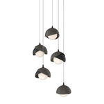 Brooklyn Multi Light Pendant - Dark Smoke Outer Shade / Black Inner Shade