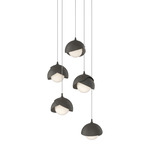 Brooklyn Multi Light Pendant - Dark Smoke Outer Shade / Natural Iron Inner Shade