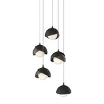 Brooklyn Multi Light Pendant - Black Outer Shade / Oil Rubbed Bronze Inner Shade