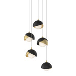 Brooklyn Multi Light Pendant - Black Outer Shade / Modern Brass Inner Shade