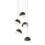Brooklyn Multi Light Pendant - Oil Rubbed Bronze Outer Shade / White Inner Shade