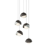 Brooklyn Multi Light Pendant - Oil Rubbed Bronze Outer Shade / Vintage Platinum Inner Shade