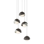 Brooklyn Multi Light Pendant - Oil Rubbed Bronze Outer Shade / Sterling Inner Shade