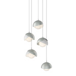 Brooklyn Multi Light Pendant - Vintage Platinum Outer Shade / White Inner Shade