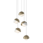 Brooklyn Multi Light Pendant - Soft Gold Outer Shade / White Inner Shade