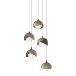 Brooklyn Multi Light Pendant - Soft Gold Outer Shade / Dark Smoke Inner Shade