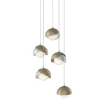 Brooklyn Multi Light Pendant - Soft Gold Outer Shade / Vintage Platinum Inner Shade